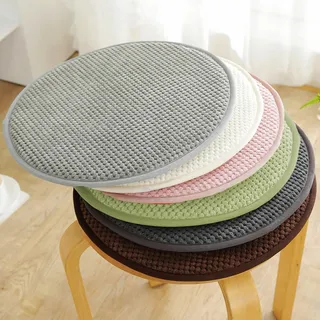 qing yun Satz von 2 runden kleinen Hocker Kissen Anti-Rutsch, runde Sitzkissen Matte für Dining hohen Hocker Barhocker Kissen Sitzkissen (35 * 35cm,Rosa)
