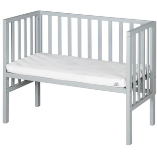 Beistellbett 2in1 'safe asleep®' mit Barriere & Matratze - für alle Elternbetthöhen - Holz taupe
