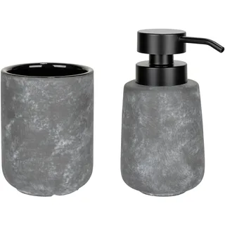 Wenko Badaccessoire-Set Grau/Schwarz