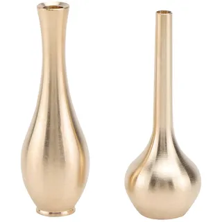 2 Stück Mini-vasen Aus Reinem Kupfer, Tischvasen Aus Messing, Kreative Vasen (2 Ausführungen)-6x2.5cm-golden