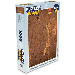 MuchoWow Puzzle Braun - Orange - Abstrakt - Vintage - Rost - Muster, 1000 Puzzleteile, Foto-Puzzle, Bilderrätsel, Puzzlespiele, Klassisch braun 48 cm x 68 cm x 2 cm | Hochformat