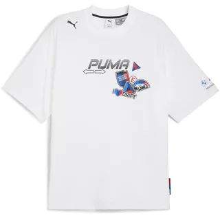 Puma T-Shirt "BMW M Motorsport Sticker T-Shirt Herren", Herren, Gr. XL, weiß, Obermaterial: 100% Baumwolle. Rippe: 71% Baumwolle, 29% Polyester, clean, relaxed fit, Rundhals, Shirts T-Shirt
