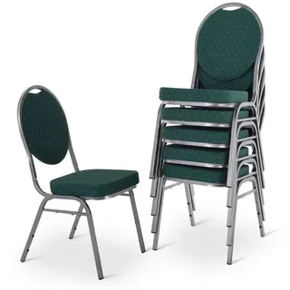 Raburg Stapelstuhl Bankettstuhl gepolstert & stapelbar, stabiler Metallrahmen, Vienna (Set), bis 150 kg belastbar, für Konferenz & Seminar grün