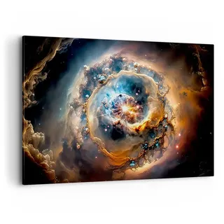 Wandbilder Dekoration Wohnzimmer Universum Kosmos Galaxis Bilder auf Leinwand 120x80cm Leinwandbild Schlafzimmer Küche Deko Wand Kunstdruck Art Groß XXL Wanddeko Bild Wall Decor Canvas AA120x80-5808