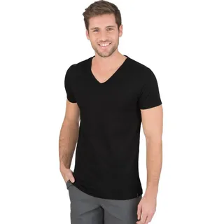Trigema T-Shirt TRIGEMA V-Shirt Slim Fit (1-tlg) schwarz L