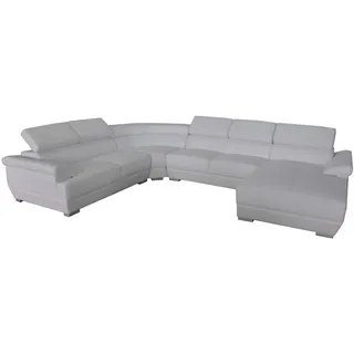 JVmoebel Wohnlandschaft Eckcouch aus Leder mit Boxspring-Polsterung und eleganten Akzenten, Made in Europa weiß