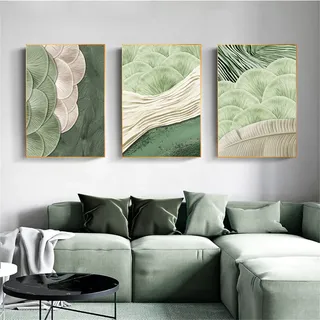Martin Kench 3-teiliges Design Poster Set Aesthetic Grüne Pflanze Bilder Modern Leinwandbilder Wandbilder, Wohnzimmer Schlafzimmer Deko, ohne Rahmen (50x70cm)