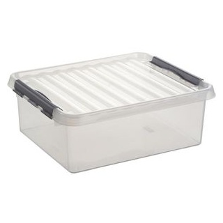 Sunware Aufbewahrungsbox Q-Line Box 78900609, 25L, mit Deckel, Kunststoff, transparent, A3, 50x40x18cm