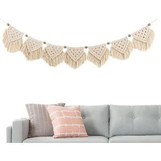Coonoor Wanddekoobjekt Boho Deko - Makramee Wandbehang, Wandteppich Chic Tapisserie, Handgewebt Boho Wanddeko Für Wohnzimmer/Schlafzimmer/Balkon beige