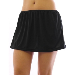SYS Unterrock Mini Unterrock Gummibund Falten Rock Minirock kurz Skirt Unterwäsche schwarz L/XL
