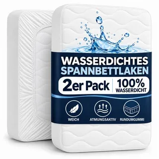 Matratzenschoner 60x120, 90x200, 120x200, 140x200, 160x200, 180x200 oder 200x200 cm Komfortec, 1 oder 2 Stück Wasserdichter, Atmungsaktive Matratzenauflage weiß 90 cm x 200 cm