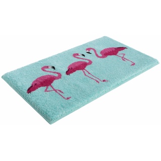 Badematte »Flamingos«, Höhe 20 mm, rutschhemmend beschichtet, 70514238-6 türkis/pink 1 St.