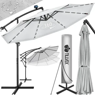 tillvex Ampelschirm Ø 350 cm Grau