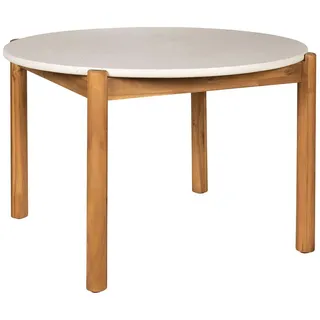 VCM Terracina Gartentisch Ø 120 x 75 cm Natur/Weiß