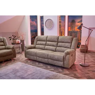 Jockenhöfer Couch Federkern 3-Sitzer Grau/Braun