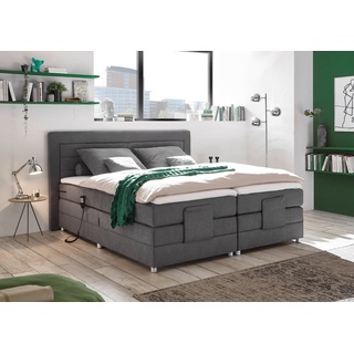ED EXCITING DESIGN Boxspringbett Saba 2, inkl. Motor und Topper grau