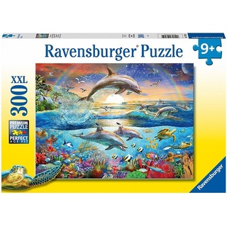 Ravensburger Kinderpuzzle - 12895 Delfinparadies - Unterwasserwelt-Puzzle Für Kinder Ab 9 Jahren  Mit 300 Teilen Im Xxl-Format
