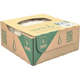 100% PURE NATURE LIGHTS, vegane Teelichter mit 100% Rapswachsfüllung, Brenndauer ca. 7h, 24/38 mm, 18 Stück pro Verpackung
