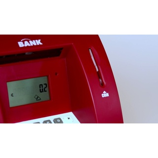 Idena Spardose Idena 50061 - Digitale Spardose, Geld-Automat mit Sound in Rot, PIN rot