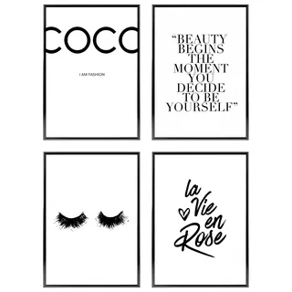 Heimlich – Poster-Set – 4 Stück A3 / 30 x 42 cm – Premium-Poster – ungerahmte Drucke – moderner Stil – Coco