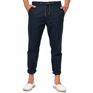 Indicode Herren Veneto Leinenhose aus Baumwolle und Leinen Stoffhose | Leichte Herrenhose für Urlaub und Freizeit mit viel Komfort, Freizeithose, Chinohose, Strandhose, Leinenhose für Männer - XL