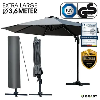 Brast Alu Ampelschirm Ø360cm grau