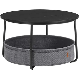 VASAGLE Couchtisch rund Schwarz 75 x 45 cm