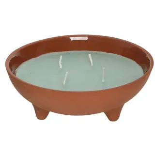 MARELIDA Duftkerze CITRONELLA Echtwachs in Tonschale 4 Dochte Garten