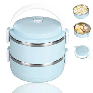 Jwthee Speisenwärmer-Lunchbox, Thermo-Lunchbox, Stapelbar, Beheizte Lunchbox Für Erwachsene, Speisenwärmer, Isolierte Lunchbox, Lunchbehälter, Lebensmittel-Thermos-Lunchwärmer, Tragbarer Crock Pot(E)