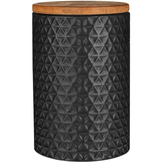 Premier Housewares Tri, Keramik, schwarz, 10 x 10 x 15 cm, Bambus, Dolomit