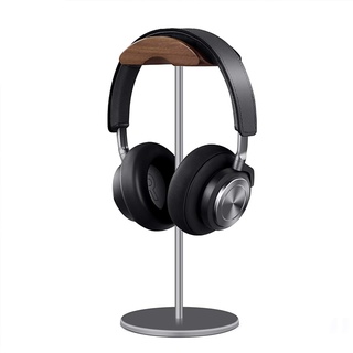 Kopfhörerständer, Walnussholz & Aluminium, Headset-Ständer, Natur-Walnussholz, Gaming-Headset-Halter mit solider, schwerer Basis für alle Kopfhörergrößen (grau)