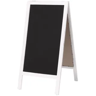 Mendler XL Werbetafel HWC-C17 Aufsteller Kreidetafel Kundenstopper 100 x 50 cm 2 St. Weiß shabby