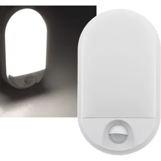 ChiliTec LED Wandleuchte 10 W 4000 K inkl. Bewegungsmelder oval weiß