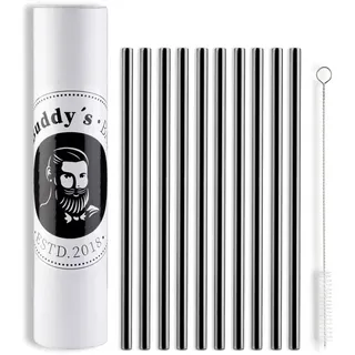 Buddy's Bar Trinkhalme 11 tlg. Set in Schwarz, Maße: 0,8x0,8x21,5 cm | Gr.: onesize