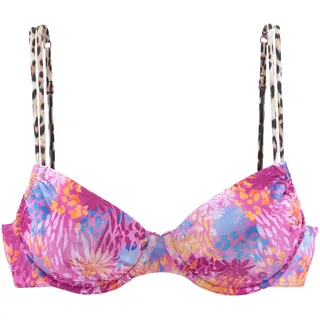 Bügel-Bikini-Top BUFFALO "Haruna" Gr. 44, Cup F, rosa (rosa bedruckt) Damen Bikini-Oberteile Ocean Blue mit Muster-Mix