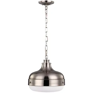 Elstead Lighting Hängeleuchte Cadence, Edelstahl, Nickel, Metall, Glas, 48.3 cm, RoHS, Lampen & Leuchten, Innenbeleuchtung, Leuchten nach Räumen, Esstischlampen