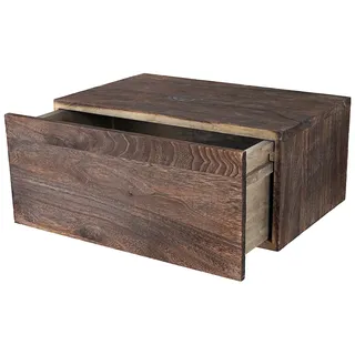 Décoshop26 - Vintage-Wandregal im Shabby-Chic-Stil mit Schublade 21 x 46 x 30 cm braun 04_0005175