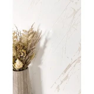 Newroom Tapete Weiß Vlies Marmoroptik - Modern Glamour Marmor Metallic für Wohnzimmer Schlafzimmer