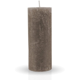 HS Candle Stumpenkerze Rustikale Antik Kerze (vers. Farben / Größen), Duftfreie Altarkerze - Dekokerze - lang Brenndauer - Retro grau