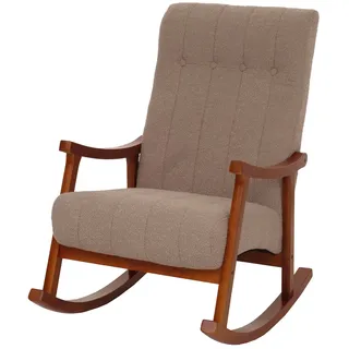Mendler Relaxsessel HWC-K10 Bouclé 64 x 97 x 64 cm Taupe