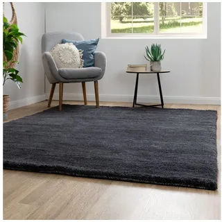 Steffensmeier Wollteppich Zagora, Rechteckig, Berber Teppich aus Marokko, handgeknüpft schwarz 200 cm x 200 cm