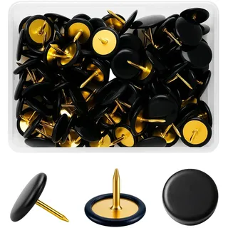 Reißzwecken 200-tlg Set Schwarz - Reißnägel & Heftzwecken für Pinnwand, Inklusive 2 Aufbewahrungsboxen, Ideal für Büro, Schule & Zuhause