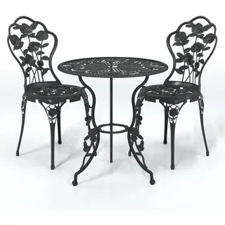 vidaXL Bistro-Set 3-tlg. Schwarz
