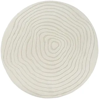 KADIMA DESIGN CETINA Rundteppich 120 x 120 cm Weiß