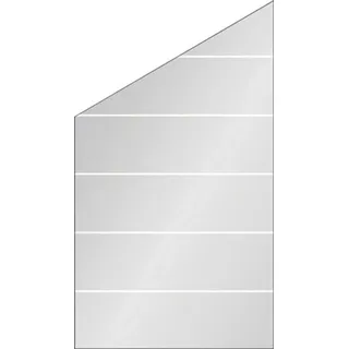 BM Massivholz Zaun Abschlusselement Vidrio Glas links 103x180/120 cm Streifen