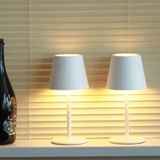 DEELUX 2 Stück LED Tischlampe Kabellos Dimmbar,Akku Nachttischlampe Weiß | Nachttischlampe Touch,IP44 Wasserdicht USB-C Nachttischleuchte für Restaurant,2700K/3600/5000K,Schlafzimmer, Büro,Garten