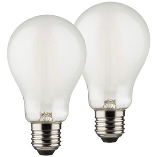 Müller-Licht 2 x LED Filament Leuchtmittel Retro Birne A60 6W = 60W E27 matt 806lm warmweiß 2700K