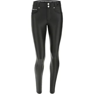 Leggings FREDDY "NOW SKINNY" Gr. S (36), N-Gr, schwarz (black) Damen Hosen Kunstlederhosen mit Lifting & Shaping Effekt