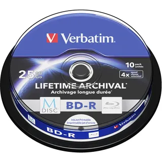 Verbatim M-Disc BD-R 25GB 4x Speed Cakebox printable