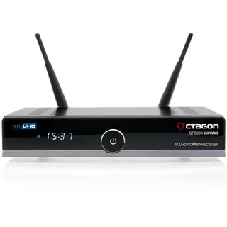 Octagon SF8008 V3 UHD 4K Combo Supreme Receiver, Sat- Kabel- & DVB-C/T2 Linux & Define OS, mit PVR Aufnahmefunktion, M.2 M Key, Gigabit LAN, Kartenleser, Sat to IP, WiFi WLAN